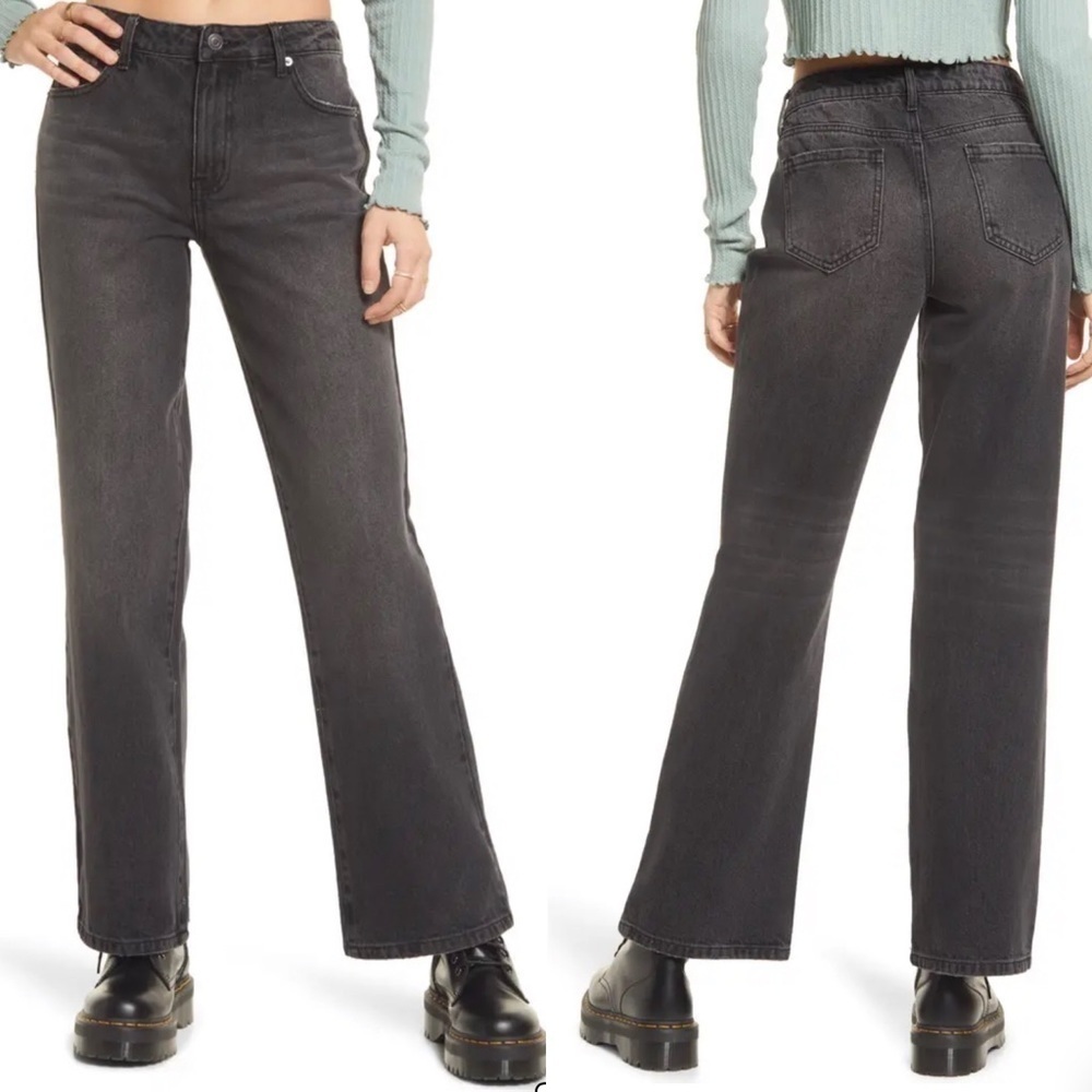 NWT BP. Relaxed Flare Jeans in Faded Black Destroy Size 25‎